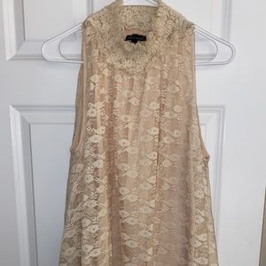 NWOT Lace overlay flowy top